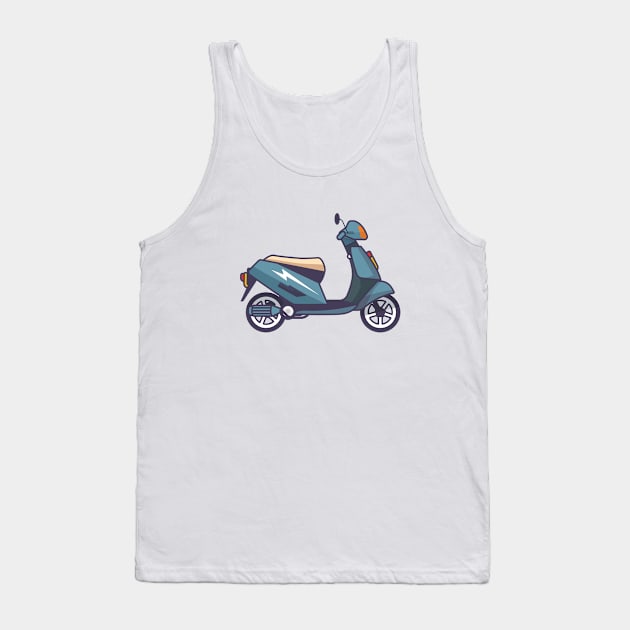 Vespa Scooter Vector Tank Top by heytiyok